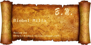 Biebel Milla névjegykártya